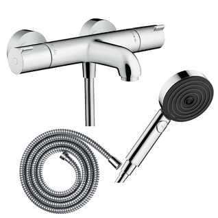 Pack Mitigeur Bain Thermostatique Hansgrohe Ecostat 1001cl + Flexible Metaflex + Pommeau Pulsify