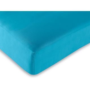 Drap Housse 100% Coton/57 Fils/cm² - Turquoise - 140 X 190 Cm