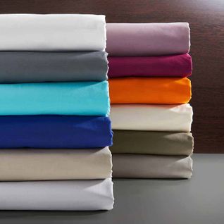 Drap Plat 100% Coton / 57 Fils/cm² - Marine - 240 X 300 Cm Pour Lit 2 Places