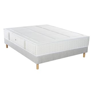 Ensemble Matelas Ressorts 80x220 Cm - Spring 1200 Ferme, Sommier Tradition Graphic Et Pieds