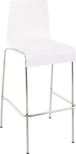 Tabouret De Bar Empilable Blanc Et Métal Chromé H103cm