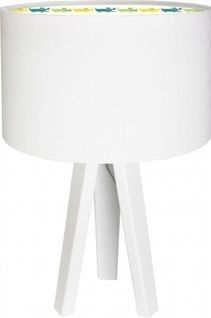 Lampe De Chevet Enfant Trépied Blanc Abat Jour Multicolore