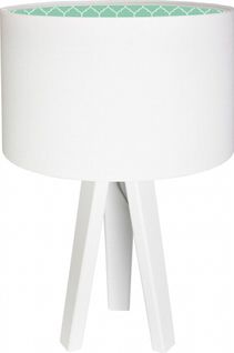 Lampe De Chevet Bois Blanc 30x30x46cm