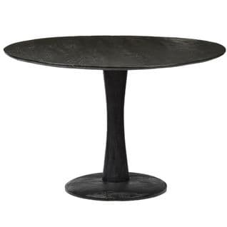 Bangalore-table Repas Ronde Diam 120 Cm, Bois De Manguier Massif Noir