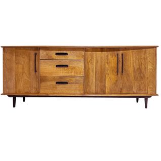 Gedeon-buffet Vintage 3 Portes 3 Tiroirs L200, Bois De Manguier Massif