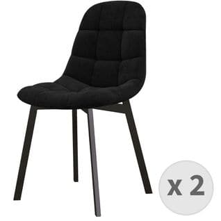 Stellia-chaise En Velours Et Métal Noir (x2)