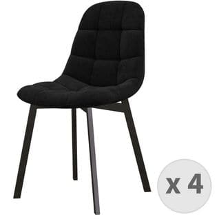 Stellia-chaise En Velours Et Métal Noir (x4)