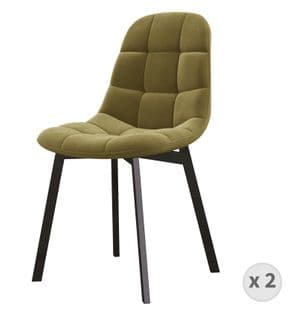 Stellia-chaise En Velours Olive Et Métal Noir (x2)