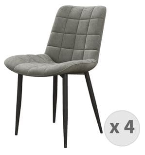 Sacha-chaise En Velours Gris Carbone Et Métal Noir (x4)