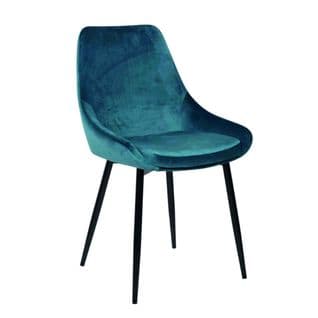 Chaise Velours Bleu Riba