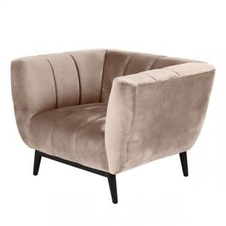 Fauteuil Velours Gris Foncé Amaro