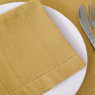 Lot De 12 Serviettes De Table Coloris Ocre - Dim : L.40 X L.40 Cm