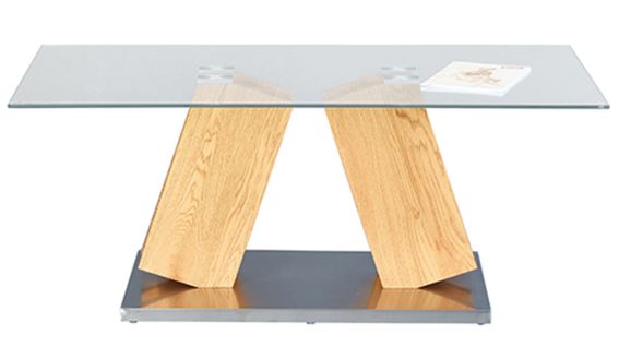 Table Basse Rectangulaire Chêne Sauvage - Dim : L110 X H45 X P60 Cm
