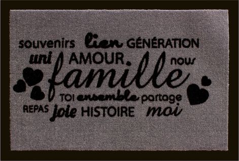 Tapis Anti-poussière Famille En Polyamide - Dim : 40 X 60 Cm