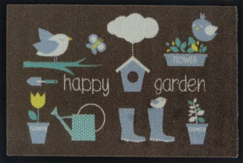 Tapis Anti-poussière "happy Garden" En Polyamide Multicolore - Dim : 40 X 60 Cm
