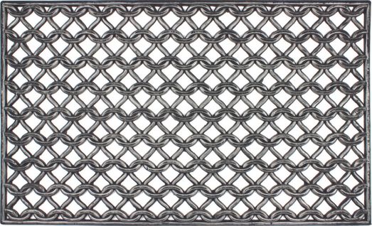 Tapis Gratte-pieds Extérieur Grille Maille En Caoutchouc - Dim : 45 X 75 Cm