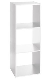 Etagère En Panneaux De Particules 3 Cases Blanc - Dim : L.34,4 X P.32 X H.100,5 Cm