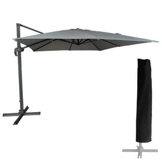 Parasol Déporté Molokai Carré 3x3m Gris + Housse