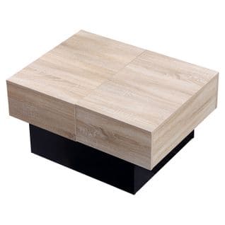 Table Basse Avec Plateaux Amovibles Noire Greta