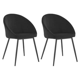 Lot De 2 Chaises Vintage Diane Velours Noir