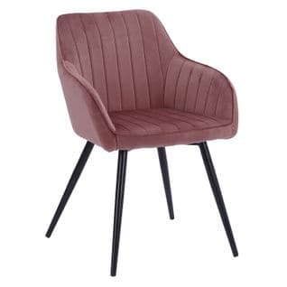 Chaise En Velours Bertille Rose