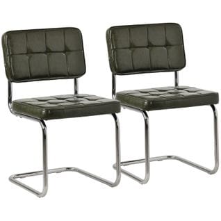 Lot De 2 Chaises Cantilever En Simili Vert Kaki Maria