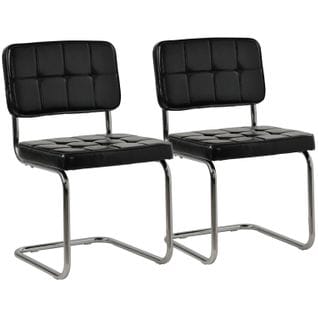 Lot De 2 Chaises Cantilever En Simili Noir Maria