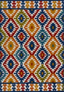 Tapis D'extérieur Rectangle - À Motif Aztèque - 70x140 cm - Cabana - Multicolore