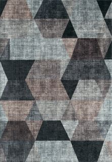 Tapis De Salon Rectangulaire Lavable En Machine A Motif Geometrique 70x180 Cm - Stampa 2032 - Gris