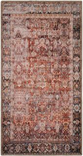 Tapis De Salon Vintage Motif Fleuris Rouge Bleu 80x150cm