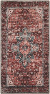 Tapis De Salon Vintage Motif Orient Bordeaux  80x150cm