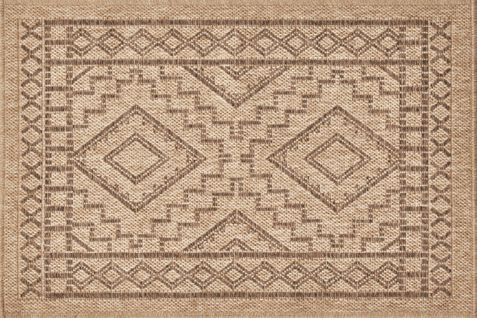 Tapis De Salon Intérieur Extérieur Rectangle Nature  Aspect Jute Marron 60x90cm