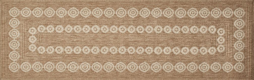 Tapis De Salon Intérieur Extérieur Rectangle Nature  Aspect Jute  Blanc 60x180cm