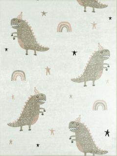 Tapis Enfant Dinosaure - 120x160 Cm - Happy - Vert
