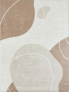 Tapis De Salon Moderne Motif Abstrait - 120x160 Cm - Grege - Beige