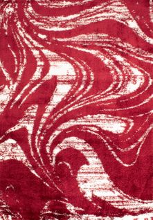 Tapis Salon - Motif Géométrique - 677 Rouge - Poil Long- Oslo - 160x230 cm - 100% Polyester