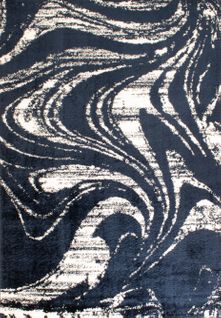 Tapis Salon - Motif Géométrique - 677 Bleu - Poil Long- Oslo - 200x290 cm - 100% Polyester