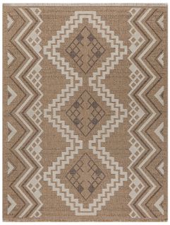 Tapis à Motif Ethnique Marron Intérieur Et Extérieur Tulum 160x230