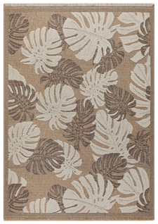 Tapis à Motif Feuille Marron Intérieur Et Extérieur Tulum 160x230