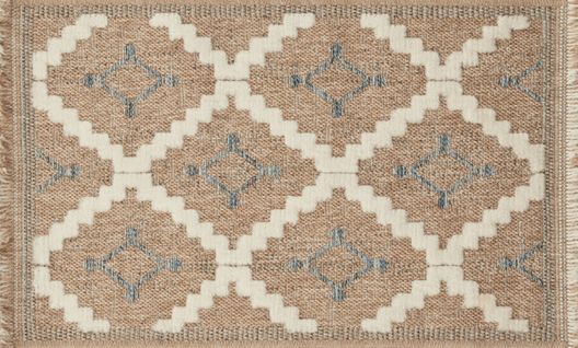 Tapis à Motif Géométrique Bleu Intérieur Et Extérieur Tulum 60x90