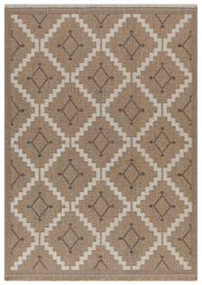 Tapis à Motif Géométrique Marron Intérieur Et Extérieur Tulum 120x170