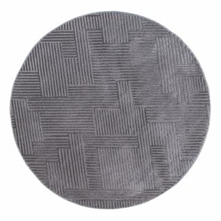 Tapis De Salon Gris Graphique Bianca Diamètre 120