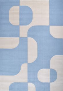 Tapis De Salon Nely Géométrique Bleu 80x150
