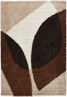 Tapis De Salon Motif Abtrait Marron Palerme 80x140