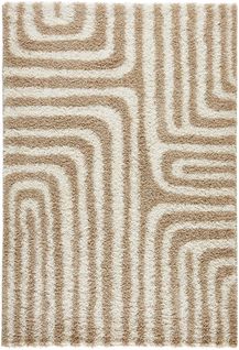 Tapis De Salon Motif Géométrique Beige Olympe 160x230