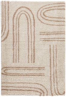 Tapis De Salon Motif Graphique Beige Olympe 200x280