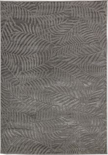 Tapis De Salon  Feuille En Relief Gris Bloom 120x170