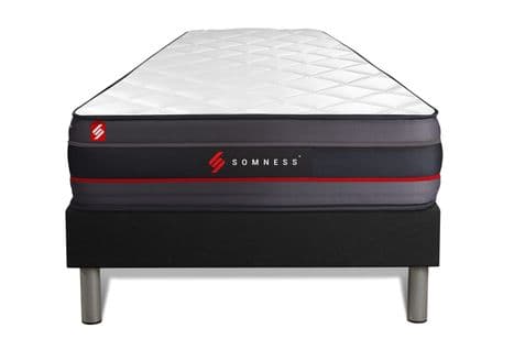 Ensemble Matelas Memoire De Forme 90x200 Regen Ep:24cm - Sommier Noir