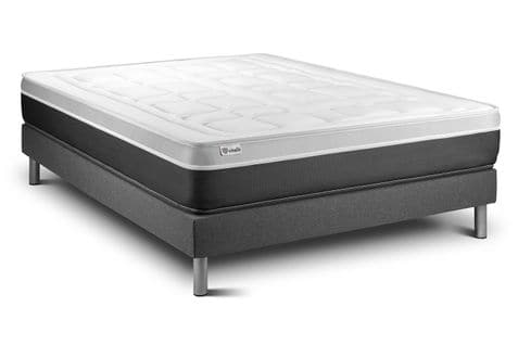 Ensemble Matelas Mousse Polyurethane à Memoire De Forme 160x200 Vital Soft Ep:24 Cm - Sommier Kit Gr