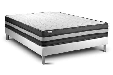 Ensemble Matelas Mousse Polyurethane à Memoire De Forme 140x200 Vital Power Zen Ep:24 Cm - Sommier K